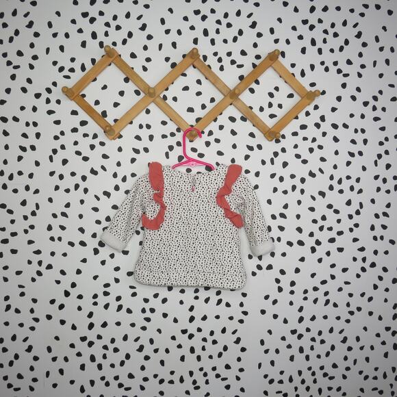 Starting Out Polka Dot Ruffle Detail Baby Long Sleeve Top - Picture 3 of 7